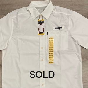 Eddie Bauer Men's Woven Tech Shirt, White, Size M, New with Tags